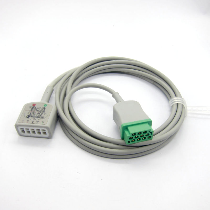 High quality ECG Electrodes Wire Trunk Cable for 3 or 5 Leads for G-E ECG machine