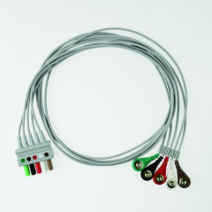 GE One-piece 3 or 5 Leads Snap Or Clip ECG leadwires for ECG cable machine