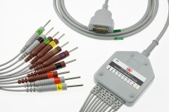 Hot sales Popular EKG cable with 10leadwires Din3.0/Banana4.0/Snap/clip for GE MARQUETTE ​EKG machine