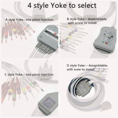 2021 new Popular EKG cable with 10leadwires Din3.0/Banana4.0/Snap/clipfor FUKUDA EKG machine