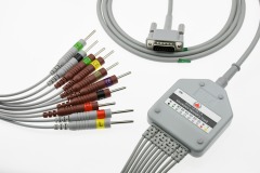 High quality Popular EKG cable with 10leadwires Din3.0//Banana4.0/Snap/clip for HP A style