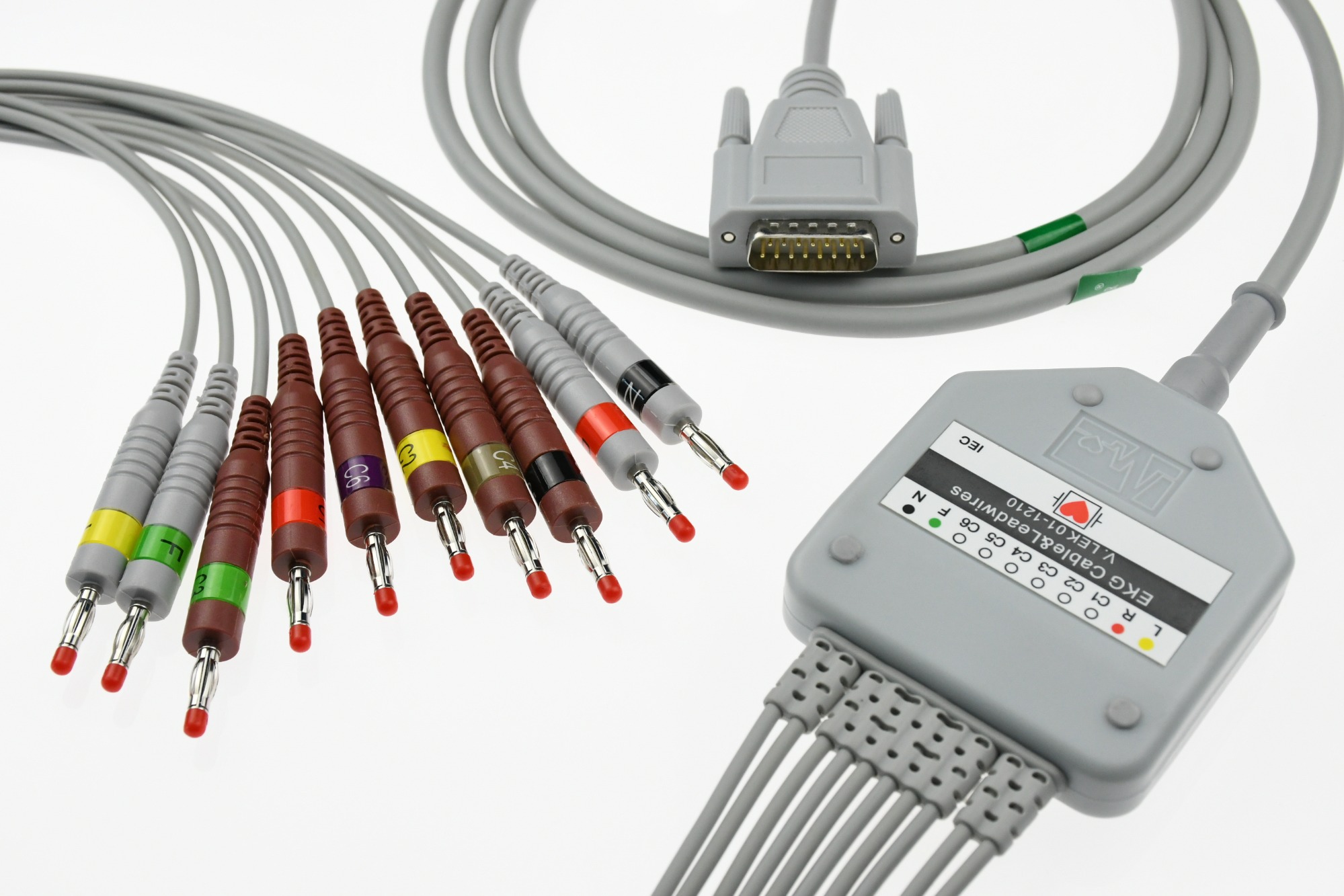 Patient monitoring Popular EKG cable with10leadwiresDin3.0/Banana4.0/Snap/clip For Cardioline,Ar600,4.7k B style