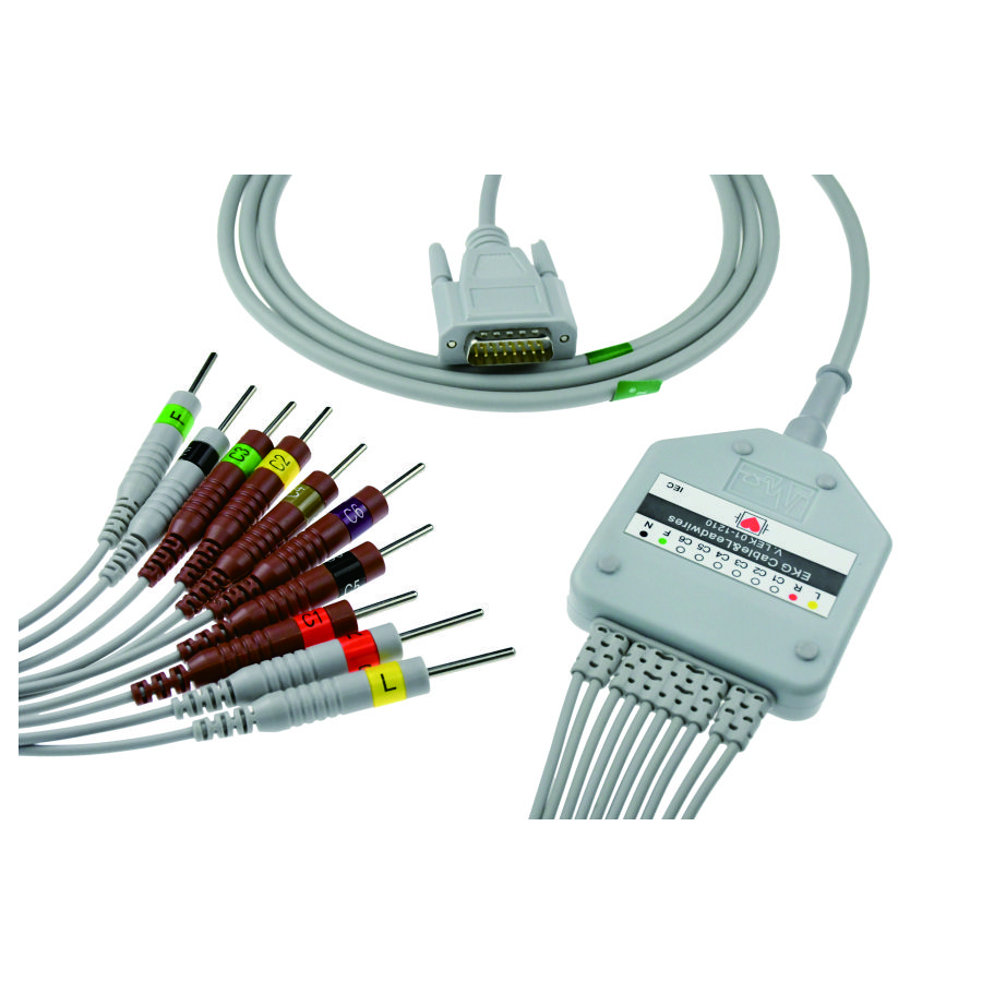 Patient monitoring Popular EKG cable with10leadwiresDin3.0/Banana4.0/Snap/clip For Cardioline,Ar600,4.7k B style