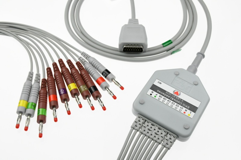 Hot sales Popular EKG cable with 10leadwires Din3.0/Banana4.0/Snap/clip for Shanghai kohden EKG machine