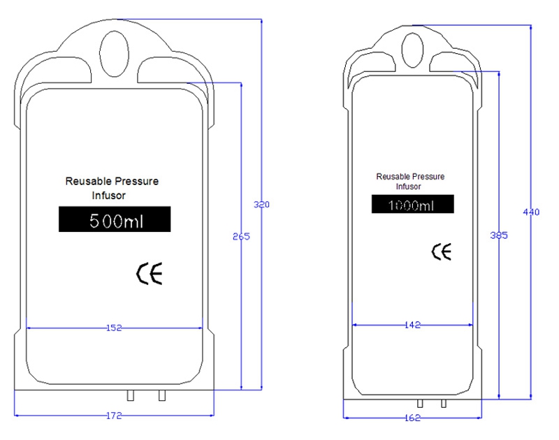 Pressure Infusion Bag With Gauge And Bulb Pulse Injection For Emergence Pulse Injection Patient Monitor