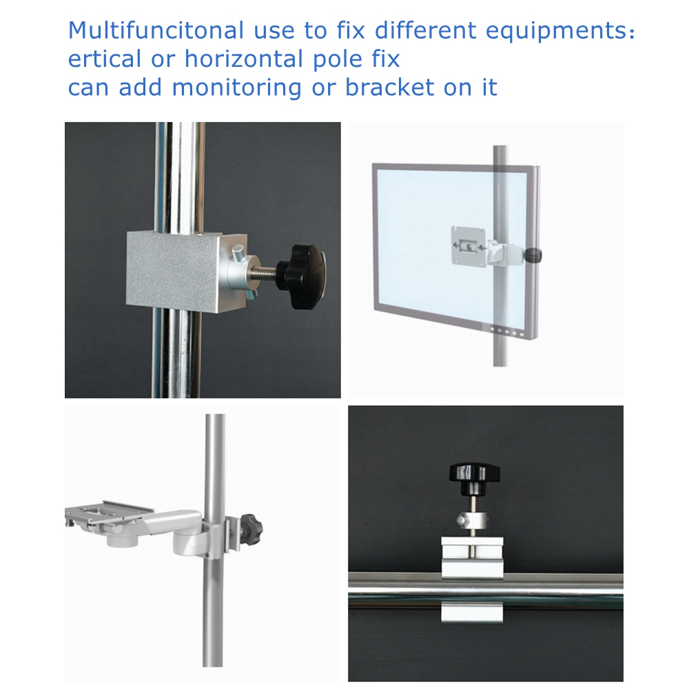 Multifunctional bed rail pole clamp for infusion pump patient monitor mounting bracket