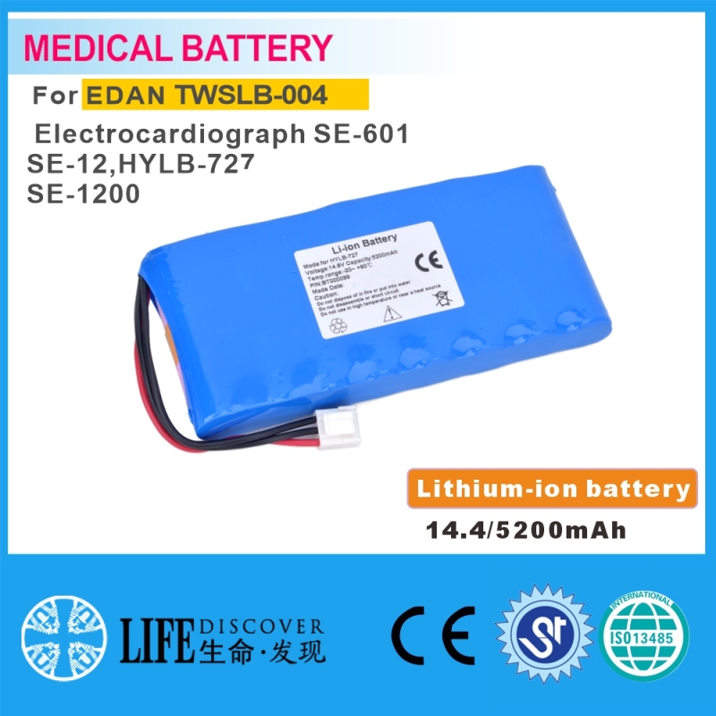 Lithium-ion battery 14.4V 5200mAh EDAN Electrocardiograph SE-601,SE-12,HYLB-727,TWSLB-004,SE-1200 EKG machine