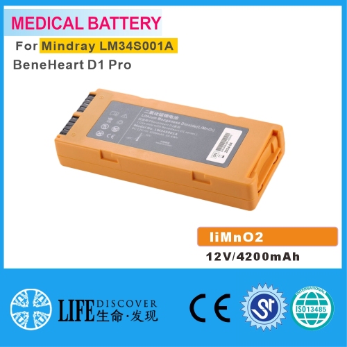 liMnO2 battery 12V 4200mAh compatible for MIDRAY BeneHeart D1 Pro LM34S001A Defibrillator