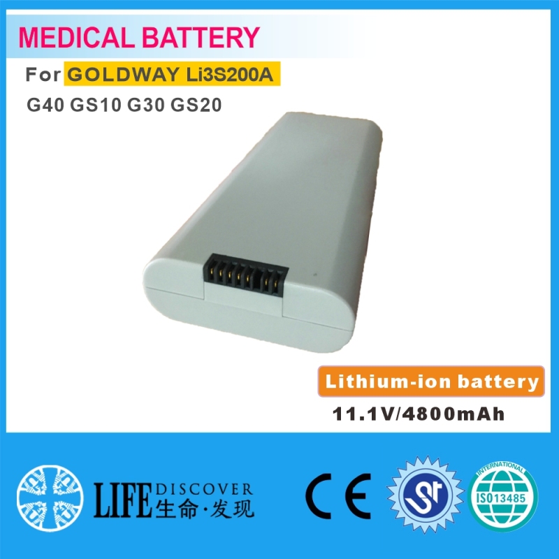 Lithium-ion battery 11.1V 4800mAh GOLDWAY G40,Li3S200A GS10 G30 GS20 patient monitor