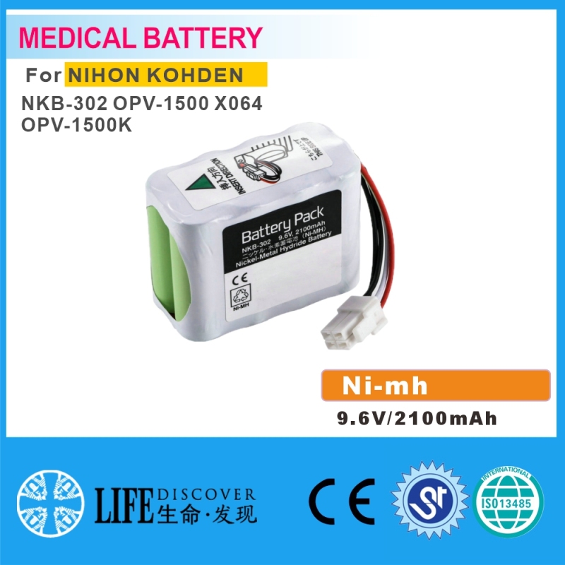 NI-MH battery 9.6V 2100mAh Nihon Kohden NKB-302 OPV-1500 X064 OPV-1500K patient monitor