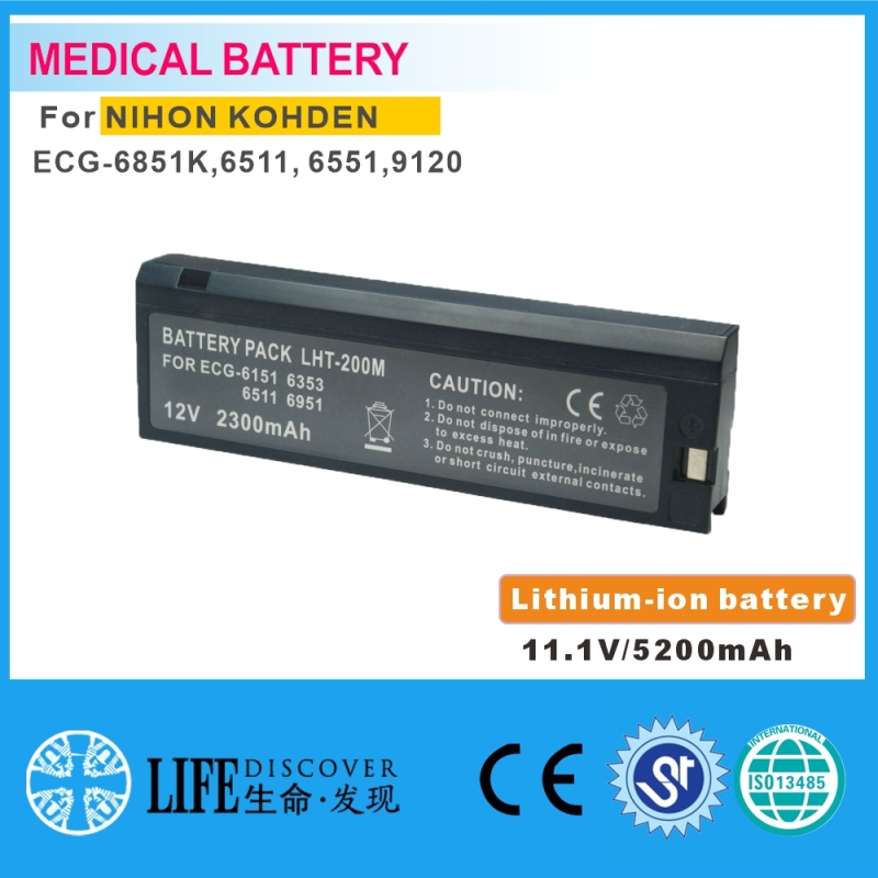 Lithium-ion battery 11.1V 5200mAh NIHON KOHDEN ECG-6851K,6511, 6551,9120 EKG machine