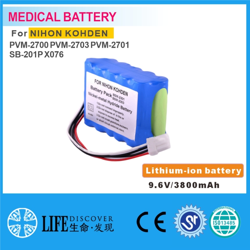 9.6V 3800mAh NIHON KOHDEN PVM-2700 PVM-2703 PVM-2701 SB-201P X076 patient monitor