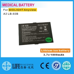 Lithium-ion battery 3.7V 1800mAh BIOLIGHT Anyview A2 LB-02B patient monitor