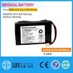 Lead-acid battery 7.25V WELCH ALLYN Alice 622SO ATLAS 622sp 622no 622np