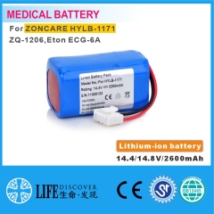 Lithium-ion battery 14.4V/14.8 2600mAh ZONCARE HYLB-1171,ZQ-1206,Eton ECG-6A