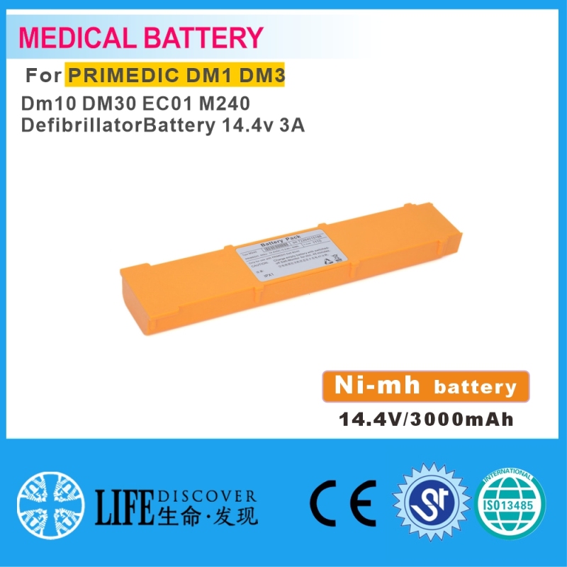 Lithium-ion battery 14.4V 3000mAh PRIMEDIC DM1 DM3 DM10 DM30 EC01 M240 DefibrillatorBattery 14.4v 3A difibrillator