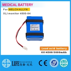 Lead-acid battery 6V 4500/5000mAh WELCH ALLYN XLI monitor 4500-84