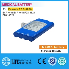 NI-MH battery 9.6V 4200mAh Fukuda FCP-4830 ECP-4631 ECP-4641 FDX-4520 FDX-4521 EKG machine