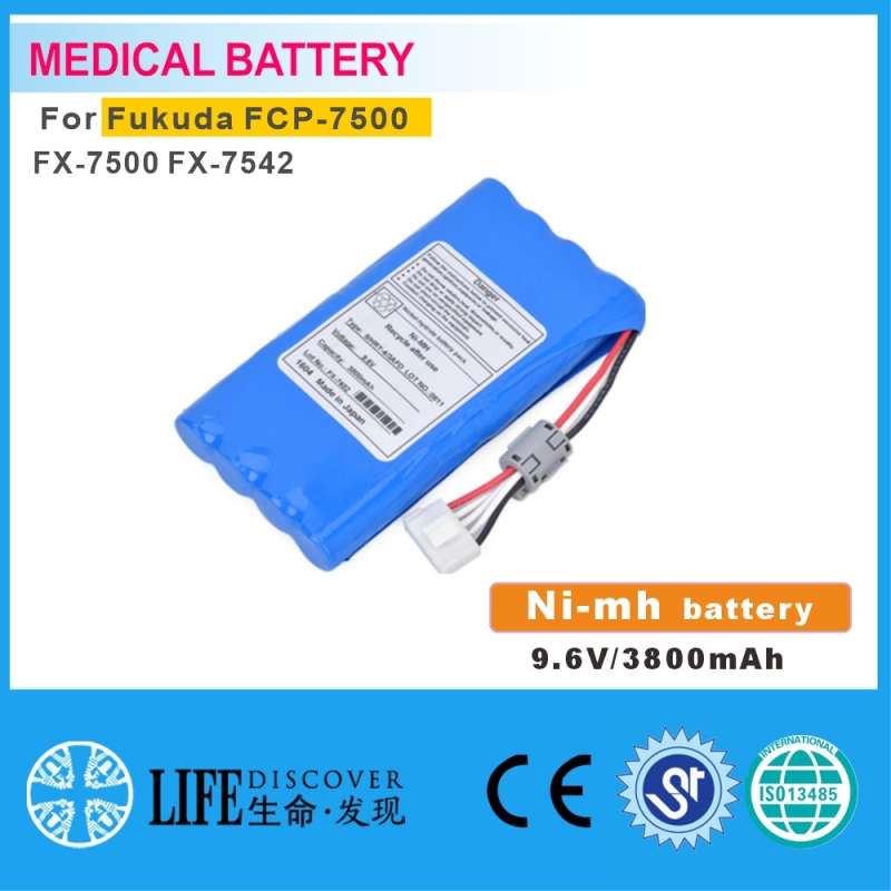 NI-MH battery 9.6V 3800mAh Fukuda FCP-7500 FX-7500 FX-7542 EKG machine