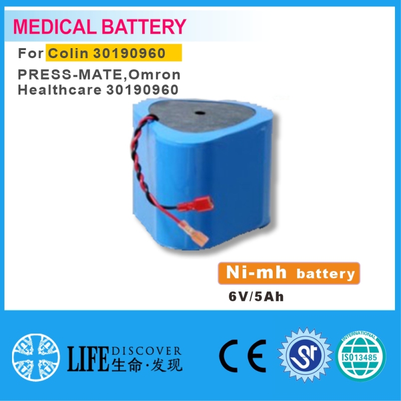 Lithium-ion battery 6.0V 5.0AH Colin 30190960,PRESS-MATE,Omron Healthcare 30190960 patient monitor