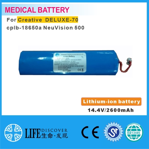Lithium-ion battery 14.4V 2600mAh DELUXE-70 cplb-18650a NeuVision 500 patient monitor