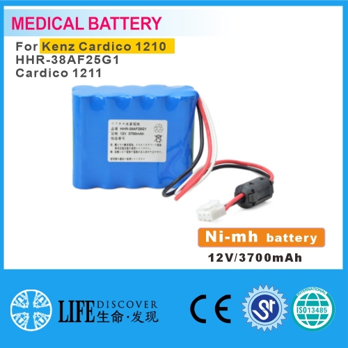 NI-MH battery 12V 3700mAh Kenz Cardico 1210,HHR-38AF25G1, Cardico 1211 EKG machine