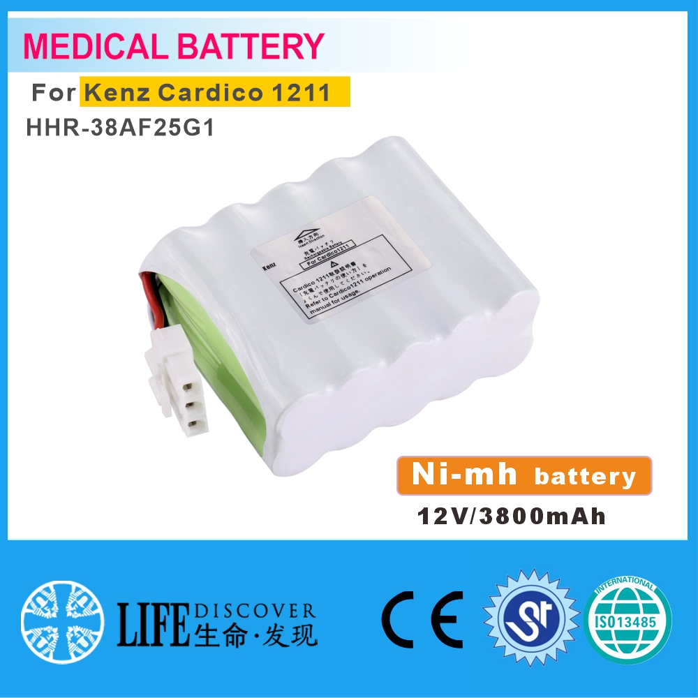 NI-MH battery 12V 3800mAh Kenz Cardico 1211,HHR-38AF25G1 EKG machine