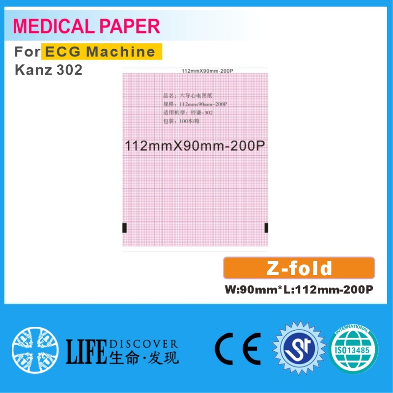 Medical thermal paper 112mm*90m-200P For ECG Machine Kanz 302 5 books packing