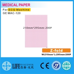 Medical thermal paper For 210mm*295mm-200P ECG Machine GE MAC-120 5 books packing
