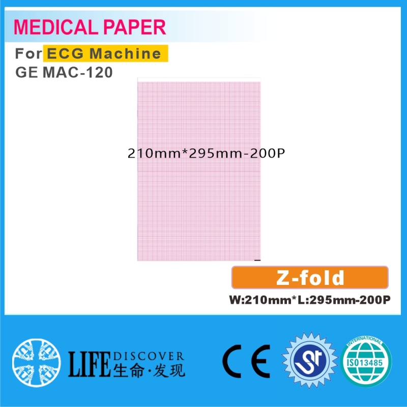 Medical thermal paper For 210mm*295mm-200P ECG Machine GE MAC-120 5 books packing