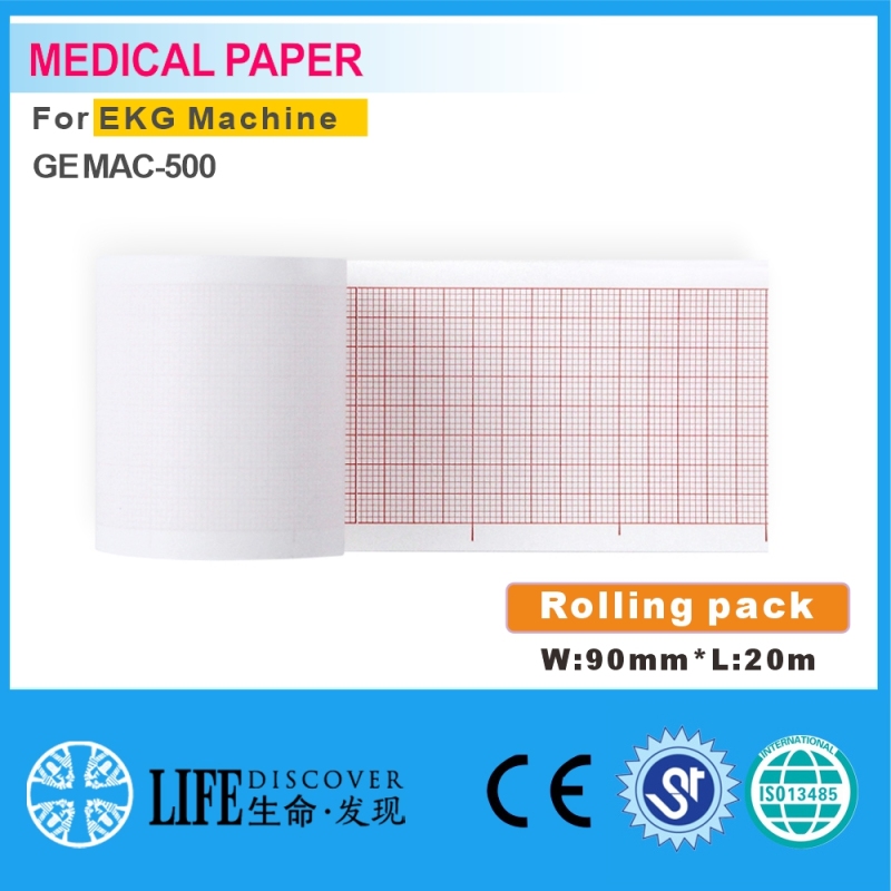 Medical thermal paper 90mm*20m For patient monitor no sheet GE MAC-500 5rolling pack