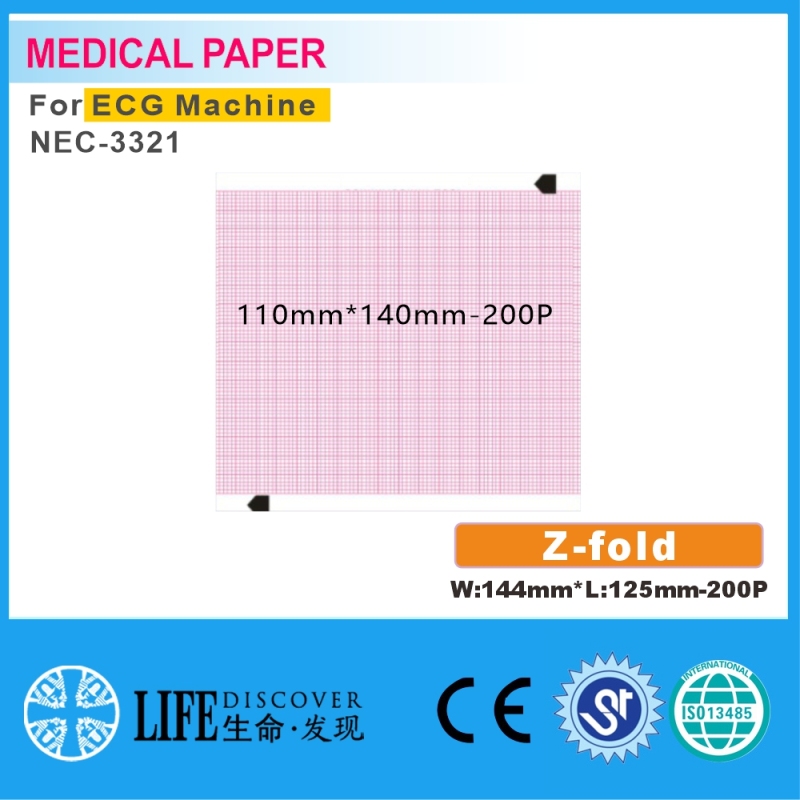 Medical thermal paper 144mm*125mm-200P For ECG Machine NEC-3321 5 books packing