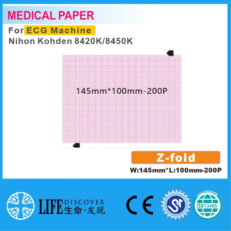 Medical thermal paper 145mm*100mm-200P For ECG Machine Nihon Kohden 8420K/8450K 5 books packing
