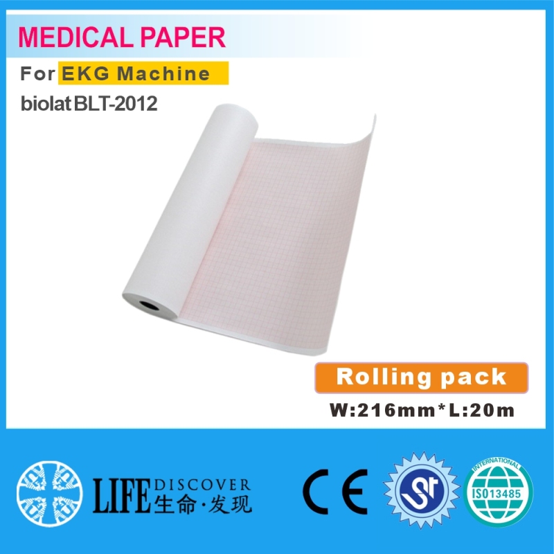 Medical thermal paper 216mm*20m For patient monitor no sheet biolat BLT-2012 5rolling pack