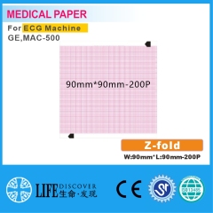 Medical thermal paper 90mm*90mm-200P For ECG Machine GE,MAC-500 5 books packing