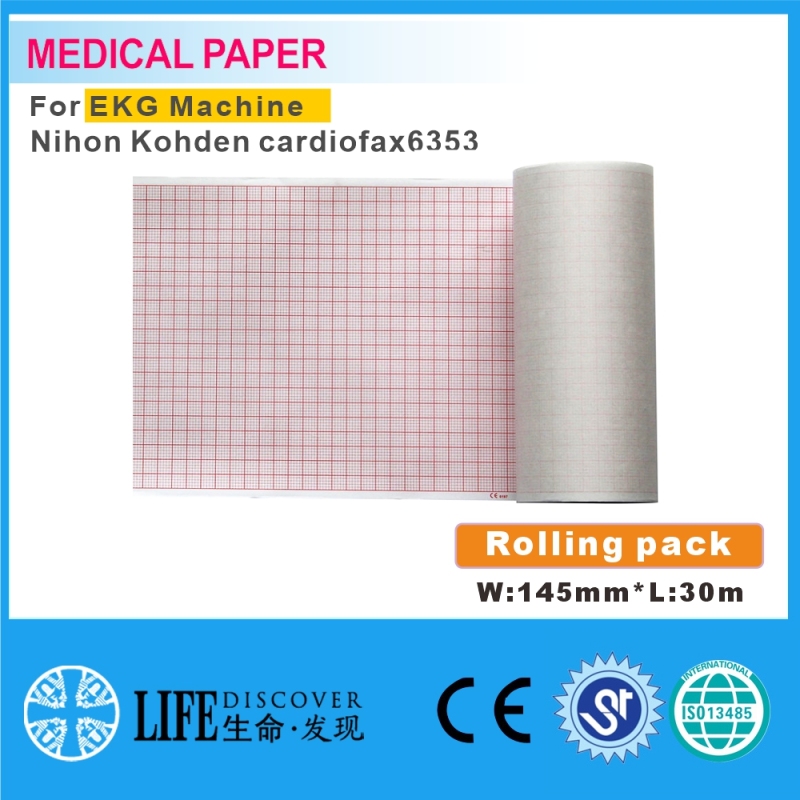 Medical thermal paper 145mm*30m For patient monitor no sheet Nihon Kohden cardiofax6353 5rolling pack