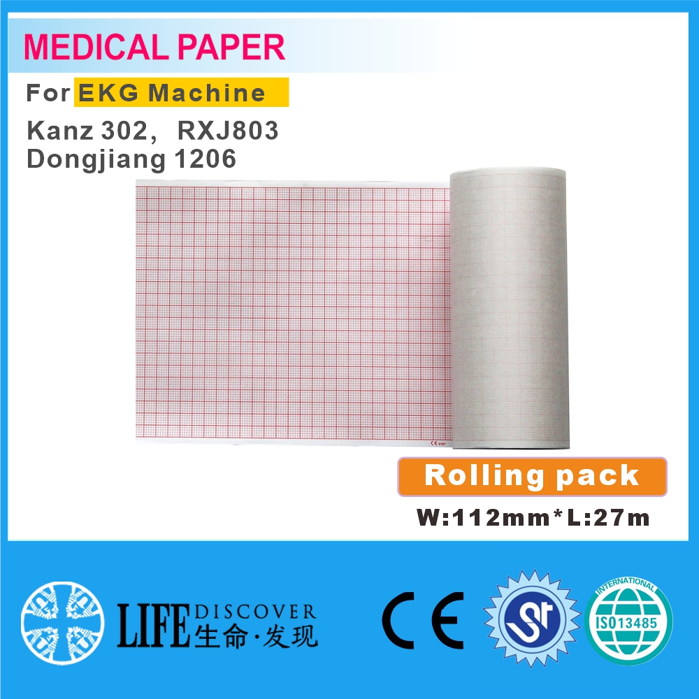 Medical thermal paper 112mm*27m For patient monitor no sheet Kanz 302，RXJ803,Dongjiang 1206 5rolling pack