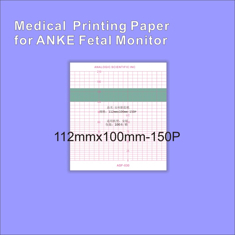 Medical thermal paper112mm*100mm-150P For Fetal Monitor Anke ASF-020BS 5 books packing