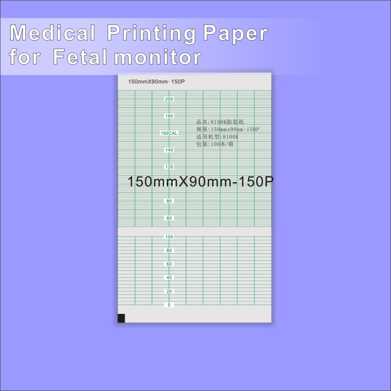 Medical thermal paper For 150mm*90mm-150P Fetal Monitor Nihon Kohden 8100K 5 books packing