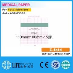 Medical thermal paper 110mm*100mm-150P For Fetal Monitor Anke ASF-030BS 5 books packing