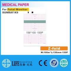 Medical thermal paper 156mm*100mm-150P For Fetal Monitor SUNRAY K9 5 books packing
