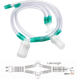 Disposable Clear Medical Breathing Circuit with Water Trap High Temperature Sterilization Corrugated Tube Gel Threaded Pipe