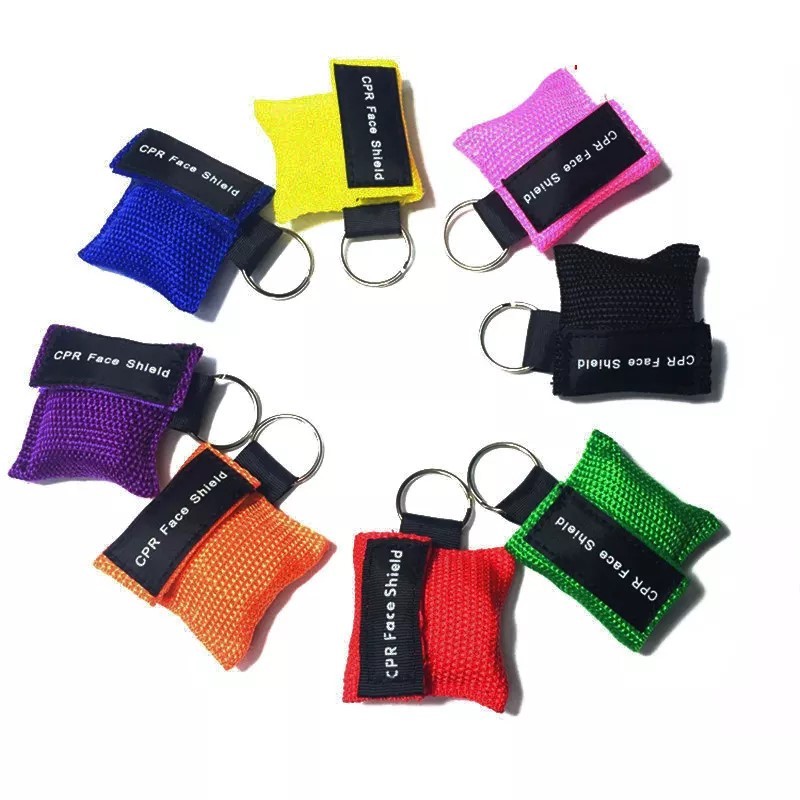 Keychain Style CPR Face Shield Portable Artificial Breathing Emergency Oxygen Mask Respirator Car Travel First Aid Kit Supplies