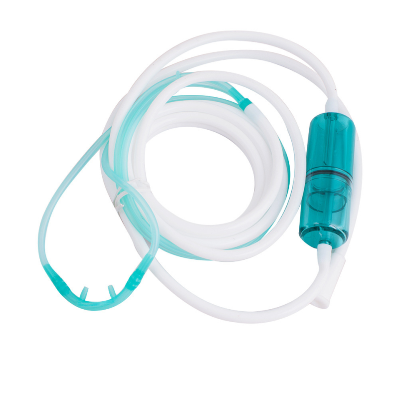 Silicone High-Flow Oxygen Nasal Cannula Oxygen Tube with Water Collector Standard Connector Straw Lightweight Tubing