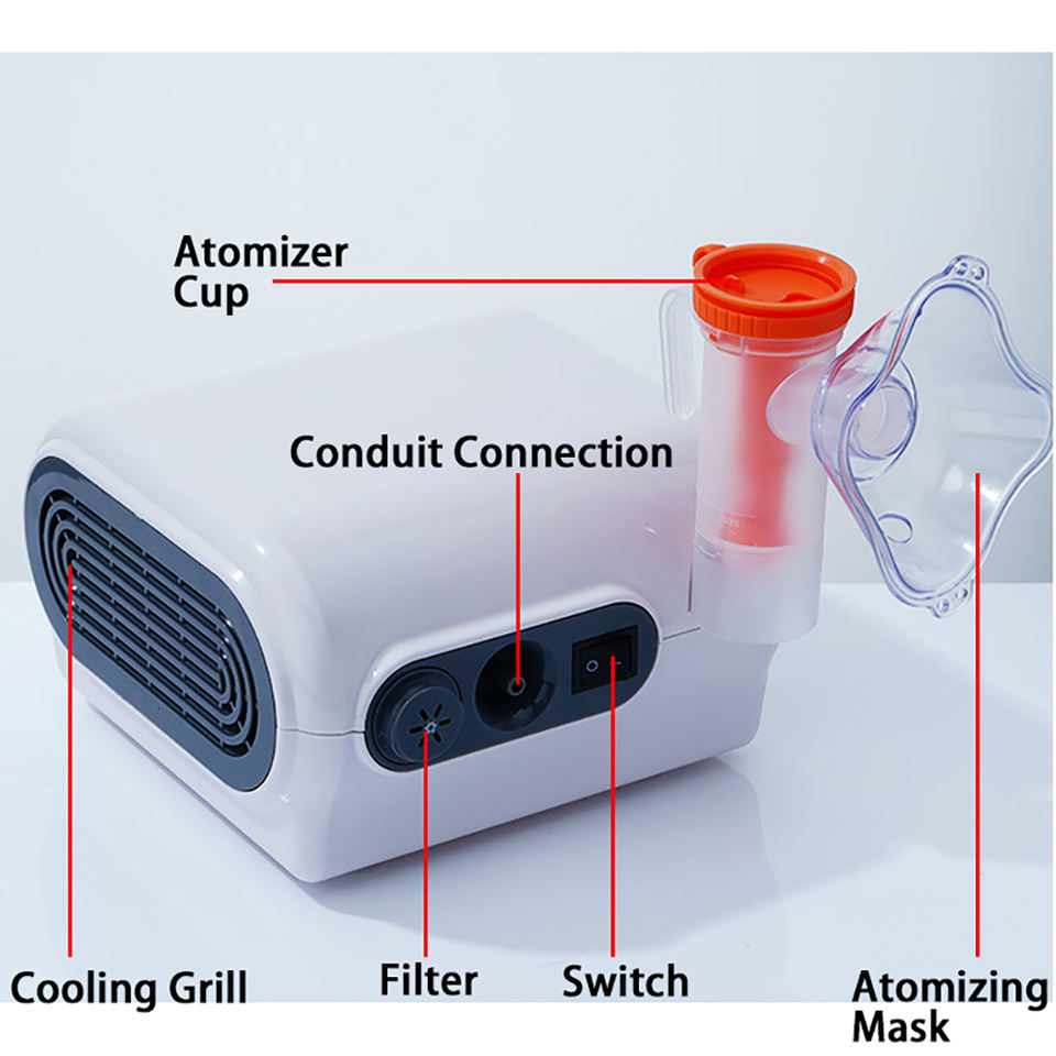 Compressed Micron Particle Nebulizer With Accessories 5pack Mask Low Noise Mist System Breathing Naturally Easy Absorb Inhaler