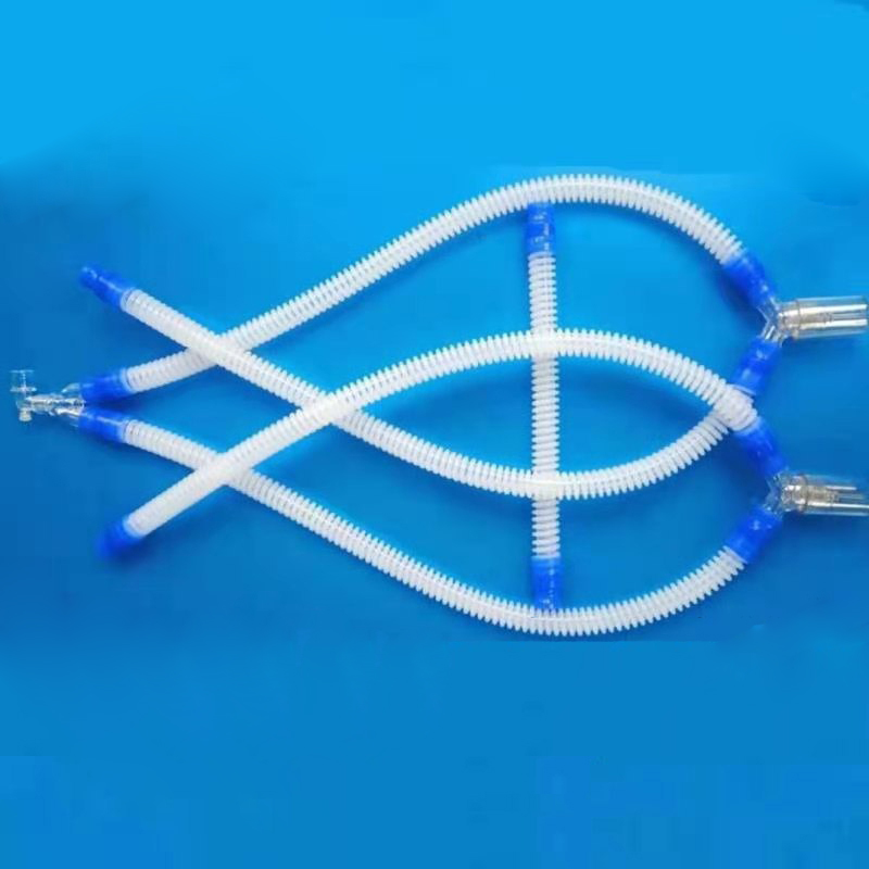 reusable silicone Medical Breathing Circuit with water trap high temperature sterilization Corrugated Tube