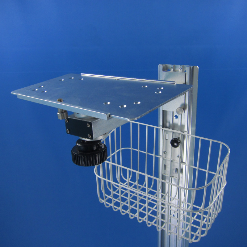 medical furniture aluminum alloy wall mount stand patient monitor wall mount with bracket straight arm wall mount stand(with basket)