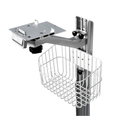 Plug-in Plate S-arm Medical Wall Mount Stand S-arm wall mount Monitor machine stand Fix-plate adjustable sensor bracket with basket compatible for MIDRAY IMEC EPM IPM