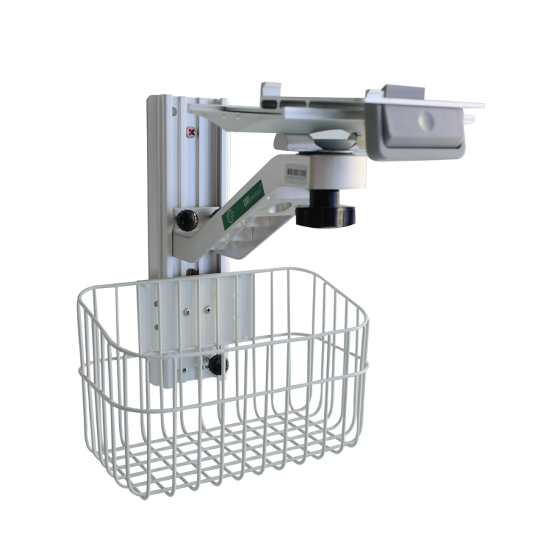Plug-in Plate S-arm Medical Wall Mount Stand S-arm wall mount Monitor machine stand Fix-plate adjustable sensor bracket with basket compatible for MIDRAY IMEC EPM IPM