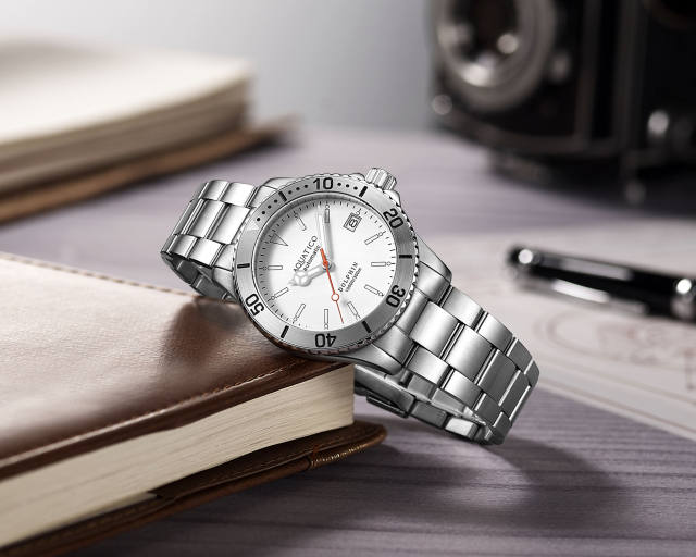 Aquatico Dolphin 39mm Automatic Dive watch White Dial (NH35)